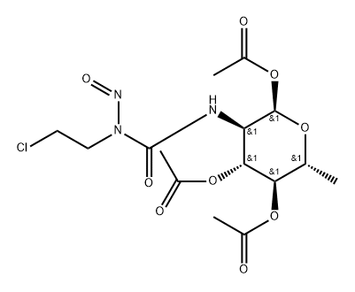 1-(2-Chloroethyl)-3-(2,6-dideoxy-1-O,3-O,4-O-triacetyl-D-glucopyranos-2-yl)-1-nitrosourea Struktur