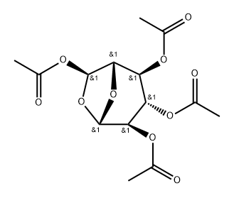 .beta.-D-Glucopyranose, 6-C-(acetyloxy)-1,6-anhydro-, triacetate, (S)- Struktur