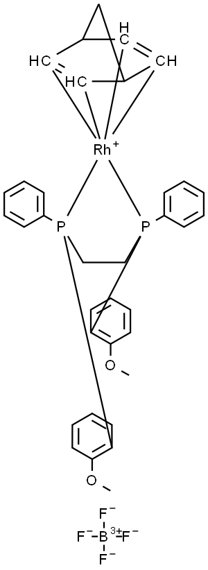 (2,3,5,6-H)-BICYCLO[2.2.1]HEPTA-2,5-DIENE][(1S,1''S)-[1,2-ETHANEDIYLBIS[(2-METHOXYPHENYL)PHENYLPHOSPHINE]RHODIUM(I)- TETRAFLUOROBORATE Struktur