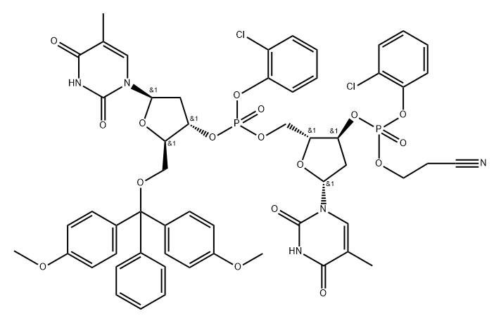 FULLY PROTECTED DEOXYNUCLEOTIDE DIMERD(T PTP) Struktur