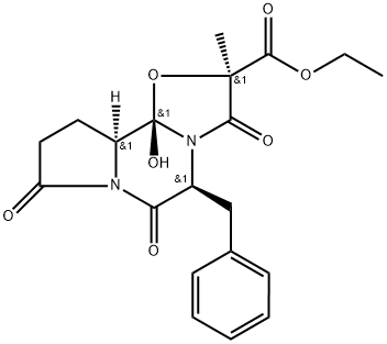 [2R-(2α,5α,10aβ,10bα)]-Octahydro-10b-hydroxy-2-Methyl-3,6,8-trioxo-5-(phenylMethyl)-8H-oxazolo[3,2-a]pyrrolo[2,1-c]pyrazine-2-carboxylic Acid Ethyl Ester Struktur