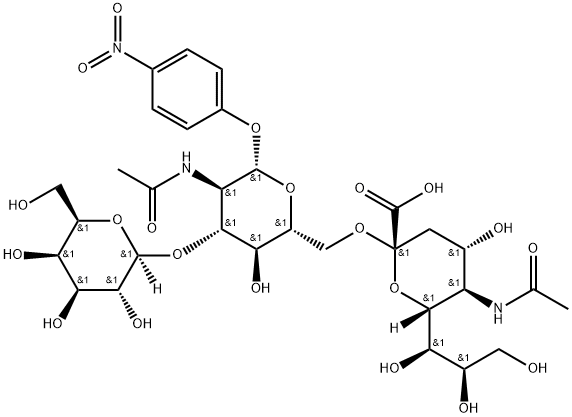 Gal beta(1-3)[Neu5Ac alpha(2-6)]GlcNAc-beta-pNP Struktur