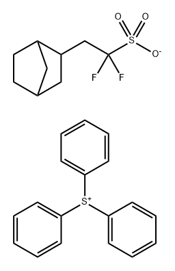 Triphenylsulfonium salt with α,α-difluorobicyclo[2.2.1]heptane-2-ethanesulfonic acid (1:1) Struktur