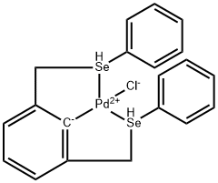 Chloro{2,6-bis[(phenylseleno-Se)methyl]phenyl-C}palladium(II) Struktur