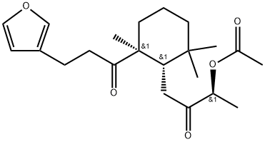 8-Acetoxy-15,16-epoxy-8,9-secolabda-13(16),14-diene-7,9-dione Struktur