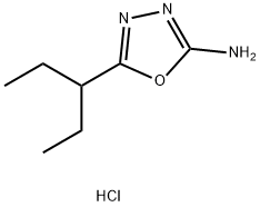 5-(pentan-3-yl)-1,3,4-oxadiazol-2-amine hydrochloride Struktur