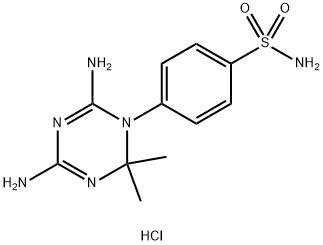 Benzenesulfonamide, 4-(4,6-diamino-2,2-dimethyl-1,3,5-triazin-1(2H)-yl)-, hydrochloride (1:1) Struktur