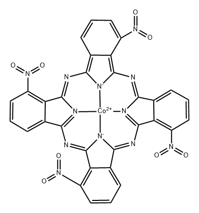 Cobalt, [1,8,15,22-tetranitro-29H,31H-phthalocyaninato(2-)-κN29,κN30,κN31,κN32]-, (SP-4-1)- Struktur