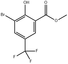 Methyl 3-bromo-2-hydroxy-5-(trifluoromethyl)benzoate Struktur