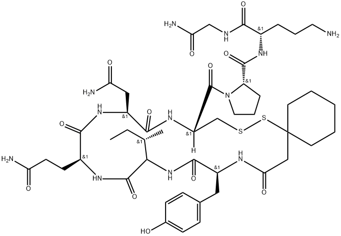 oxytocin, 1-(beta-mercapto-beta, beta-cyclopentamethylenepropionic acid)-Orn(8)- Struktur