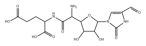 N-[2-[(2R)-5α-(4-Formyl-2,3-dihydro-2-oxo-1H-imidazol-1-yl)tetrahydro-3β,4β-dihydroxyfuran-2α-yl]-L-glycyl]-L-glutamic acid Struktur