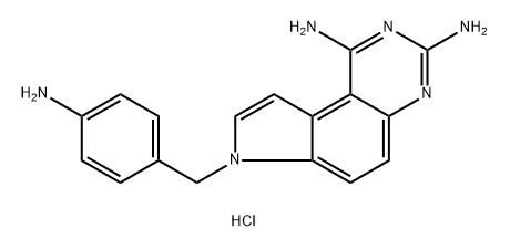 7-[(4-aminophenyl)methyl]pyrrolo[3,2-f]quinazoline-1,3-diamine Struktur