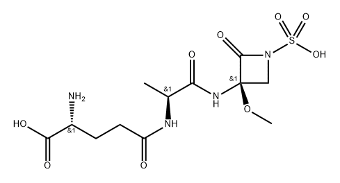 L-Alaninamide, D-γ-glutamyl-N-[(3R)-3-methoxy-2-oxo-1-sulfo-3-azetidinyl]- (9CI) Struktur