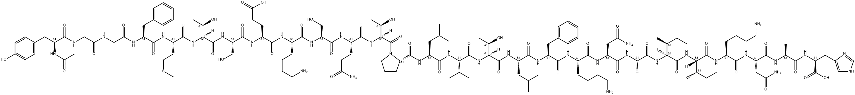 Acetyl-delta-Endorphin (bovine, camel, mouse, ovine) Structure