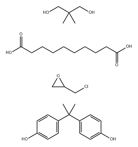 Decanedioic acid, polymer with (chloromethyl)oxirane, 2,2-dimethyl-1,3-propanediol and 4,4-(1-methylethylidene)bisphenol Struktur