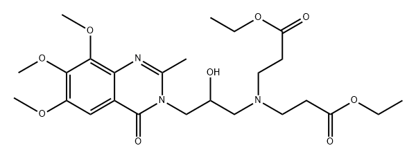 -bta--Alanine,  N-(3-ethoxy-3-oxopropyl)-N-[2-hydroxy-3-(6,7,8-trimethoxy-2-methyl-4-oxo-3(4H)-quinazolinyl)propyl]-,  ethyl  ester Struktur