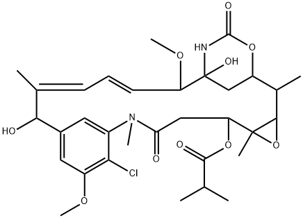 Maytansine, 2-de(acetylmethylamino)-15-hydroxy-2-methyl-, (15S)- Struktur