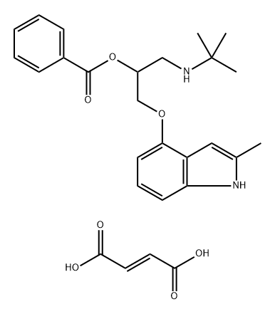 2-Propanol, 1-[(1,1-dimethylethyl)amino]-3-[(2-methyl-1H-indol-4-yl)oxy]-, 2-benzoate, (2E)-2-butenedioate (1:1) Struktur