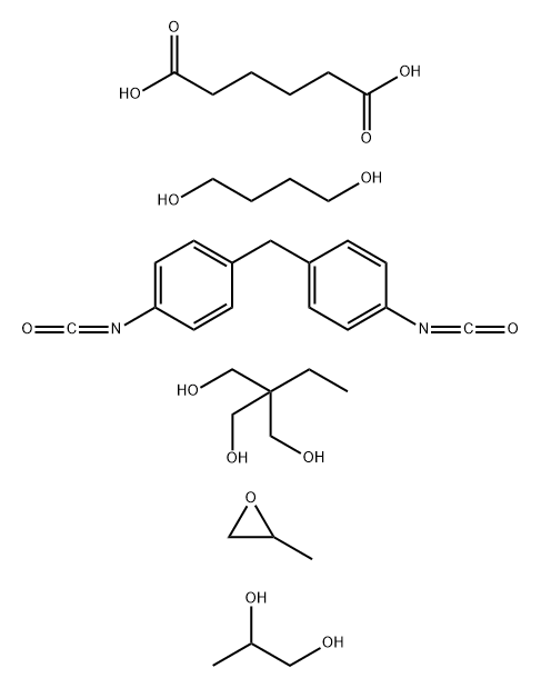 Hexanedioic acid, polymer with 1,4-butanediol, 2-ethyl-2-(hydroxymethyl)-1,3-propanediol, 1,1'-methylenebis[4-isocyanatobenzene], methyloxirane and 1,2-propanediol Struktur