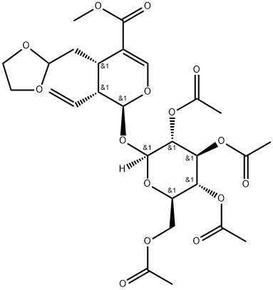 SECOLOGANIN ETHYLENE ACETAL TETRAACETATE Struktur