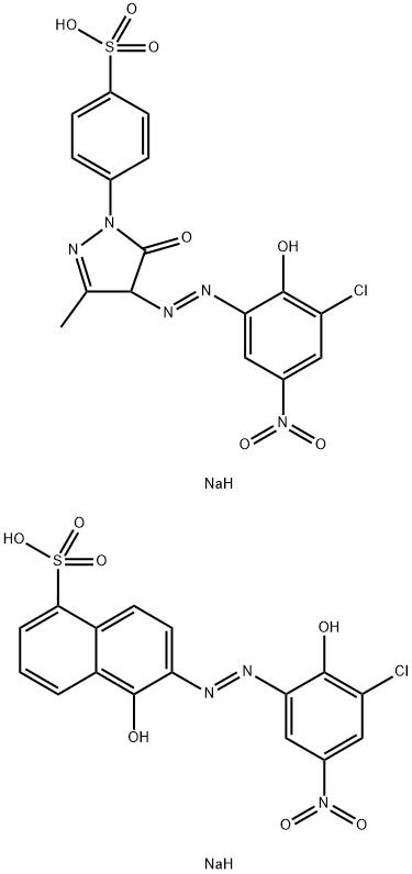 1-Naphthalenesulfonic acid, 6-(3-chloro-2-hydroxy-5-nitrophenyl)azo-5-hydroxy-, monosodium salt, mixt. with 4-4-(3-chloro-2-hydroxy-5-nitrophenyl)azo-4,5-dihydro-3-methyl-5-oxo-1H-pyrazol-1-ylbenzenesulfonic acid monosodium salt Struktur