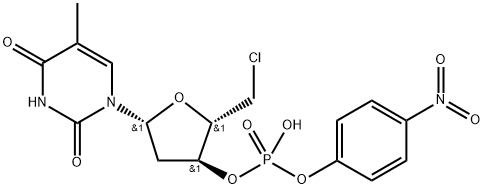 5'-deoxy-5'-chlorothymidine 3'-(4-nitrophenyl)phosphate Struktur