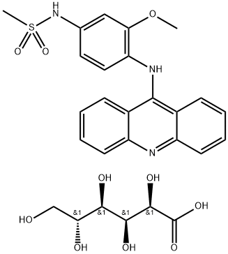 D-Gluconic acid, compd. with N-[4-(9-acridinylamino)-3-methoxyphenyl]methanesulfonamide (1:1) (9CI) Struktur