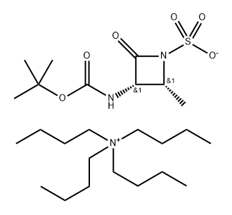 1-Butanaminium, N,N,N-tributyl-, salt with (2R-cis)-3-[[(1,1-dimethylethoxy)carbonyl]amino]-2-methyl-4-oxo-1-azetidinesulfonic acid (1:1) (9CI) Struktur