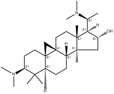 (20S)-4,4,14-Trimethyl-3β,20-bis(dimethylamino)-9β,19-cyclo-5α-pregnan-16α-ol Struktur