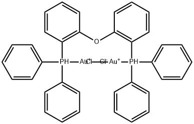 Gold, dichloro[μ-[1,1'-(oxydi-2,1-phenylene)bis[1,1-diphenylphosphine-κP]]]di- Struktur