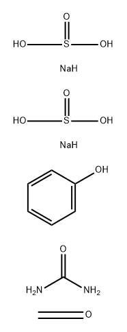 Sodium bisulfite, sodium sulfite, phenol, formaldehyde, urea polymer Struktur