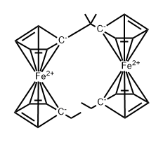 2,2-Bis-(ethylferrocenyl)-propane Struktur