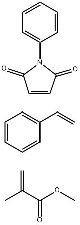 2-Propenoic acid, 2-methyl-, methyl ester, polymer with ethenylbenzene and 1-phenyl-1H-pyrrole-2,5-dione ( 9Cl ) 2-Propenoic acid,2-methyl-,methyl ester,polymer with ethenylbenzene and 1-phenyl-1H-pyrrole-2,5-dione(9Cl) Struktur