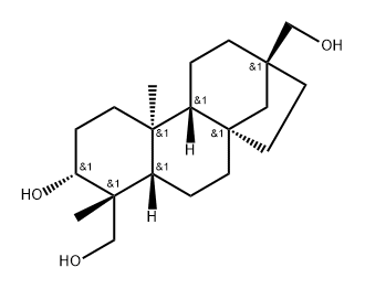 17-Norkaurane-3,18-diol, 13-(hydroxymethyl)-, (3α,4α,8β,13β)- (9CI) Struktur