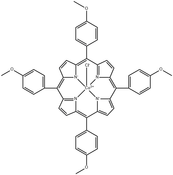 [5,10,15,20-Tetra(p-methoxy)phenylporphyrin]cobalt(III) chloride Struktur