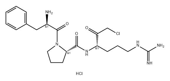 L-Prolinamide, D-phenylalanyl-N-[(1S)-4-[(aminoiminomethyl)amino]-1-(chloroacetyl)butyl]-, dihydrochloride (9CI) Struktur