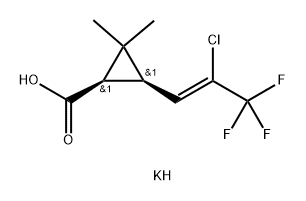 Potassium (1R,3R)-3-[(1Z)-2-chloro-3,3,3-trifluoroprop-1-en-1-yl]-2,2-dimethylcyclopropanecarboxylate and Potassium (1S,3S)-3-[(1Z)-2-chloro-3,3,3-trifluoroprop-1-en-1-yl]-2,2-dimethylcyclopropanecarboxylate Struktur