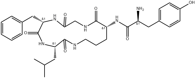 enkephalin, H-Tyr-cyclo-(N(delta)-Orn-Gly-Phe-Leu)- Struktur