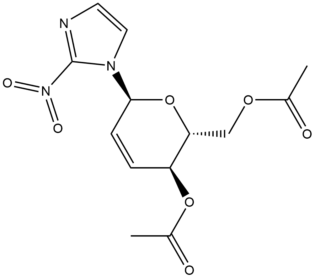 1H-Imidazole, 1-(4,6-di-O-acetyl-2,3-dideoxy-α-D-erythro-hex-2-enopyranosyl)-2-nitro- Struktur