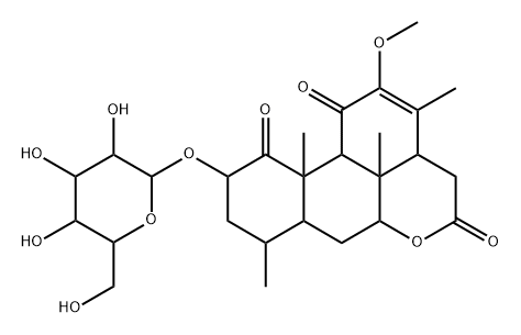 2α-(β-D-Glucopyranosyloxy)-12-methoxypicras-12-ene-1,11,16-trione Struktur