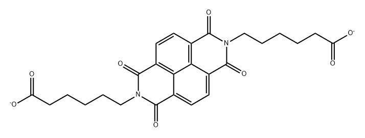 6,6'-(1,3,6,8-tetraoxo-1,3,6,8-tetrahydrobenzo[lmn][3,8]phenanthroline-2,7-diyl)dihexanoic acid Struktur