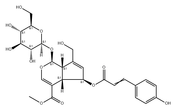 (E)-6-O-(p-coumaroyl)scandoside methyl ester Struktur