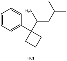 3-methyl-1-(1-phenylcyclobutyl)butan-1-amine hydrochloride Struktur