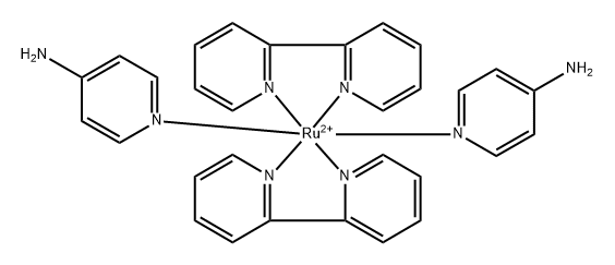 bis(2,2'-Bipyridine-N,N')bis(4-aminopyridine-N1)ruthenium(2+)dichloridecomplex Struktur