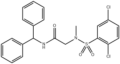 Acetamide, 2-[[(2,5-dichlorophenyl)sulfonyl]methylamino]-N-(diphenylmethyl)- Struktur