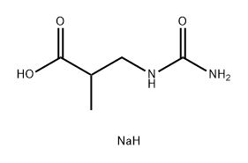 Propanoic acid, 3-[(aminocarbonyl)amino]-2-methyl-, sodium salt (1:1) Struktur