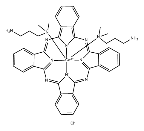 bis(N,N-dimethylpropane-1,3-diamine-N)[29H,31H-phthalocyaninato(2-)-N29,N30,N31,N32]cobalt(1+) chloride Struktur