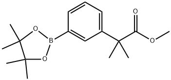 Benzeneacetic acid, α,α-dimethyl-3-(4,4,5,5-tetramethyl-1,3,2-dioxaborolan-2-yl)-, methyl ester Struktur