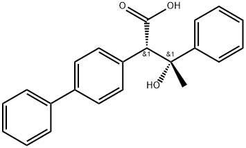 alpha-(1-Hydroxy-1-phenylethyl)-biphenylacetic acid, (R',S')-(-)- Struktur