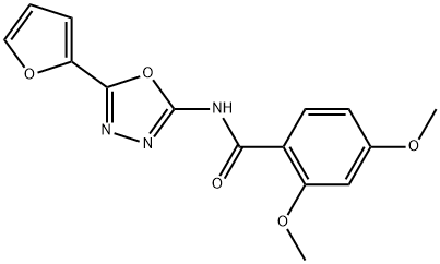 Benzamide, N-[5-(2-furanyl)-1,3,4-oxadiazol-2-yl]-2,4-dimethoxy- Struktur